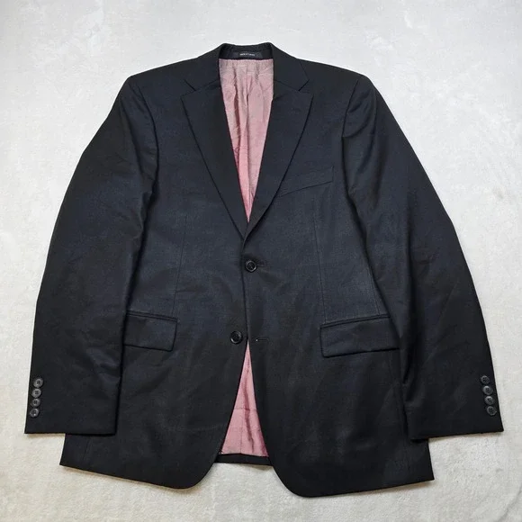 BOSS HUGO Wool Blazer Jacket Mens 38R Black Super 100‎ Suit Jacket Coat